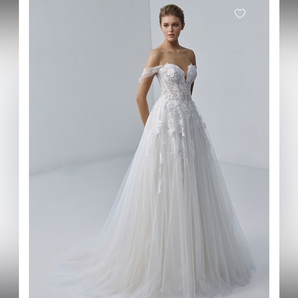 Elysee Aurora Off the Shoulder Wedding Dress - Picture 4 of 8